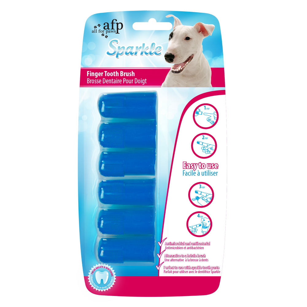 Ensemble de 6 brosses à doigts pour chien - AFP Sparkle