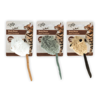 AFP Lambswool - Souris en laine Wooly 9.5x12.5x4 cm