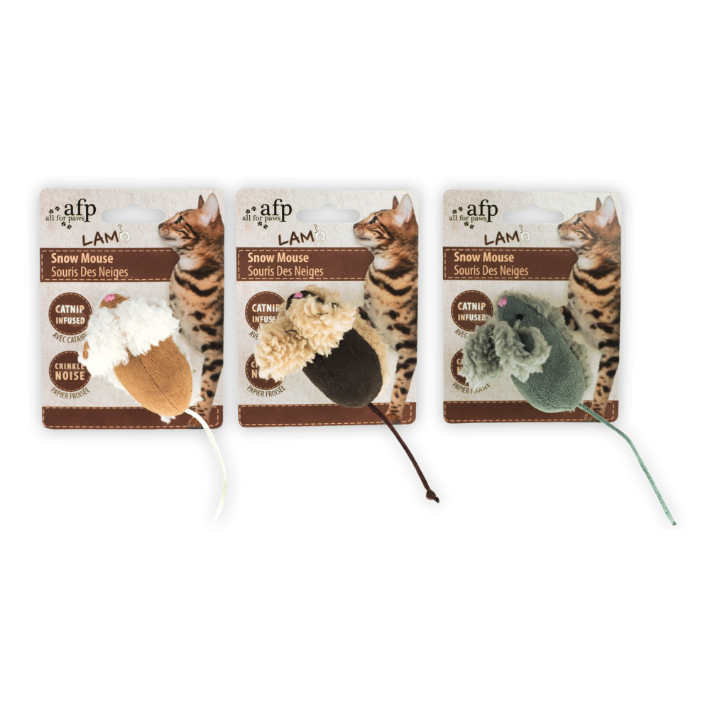 AFP Lambswool - Souris des neiges: Jouet chat doux