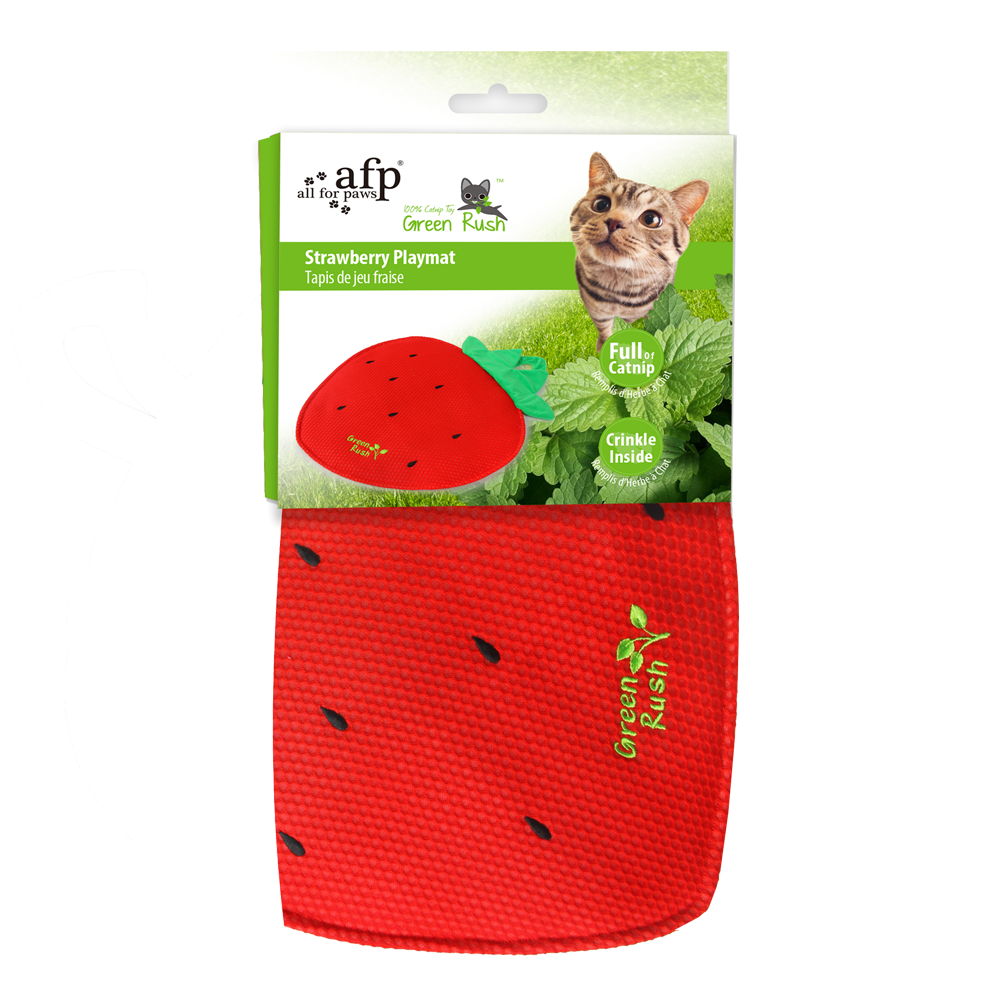 Découvrez le Tapis de jeu Fraise AFP Green Rush pour Chat