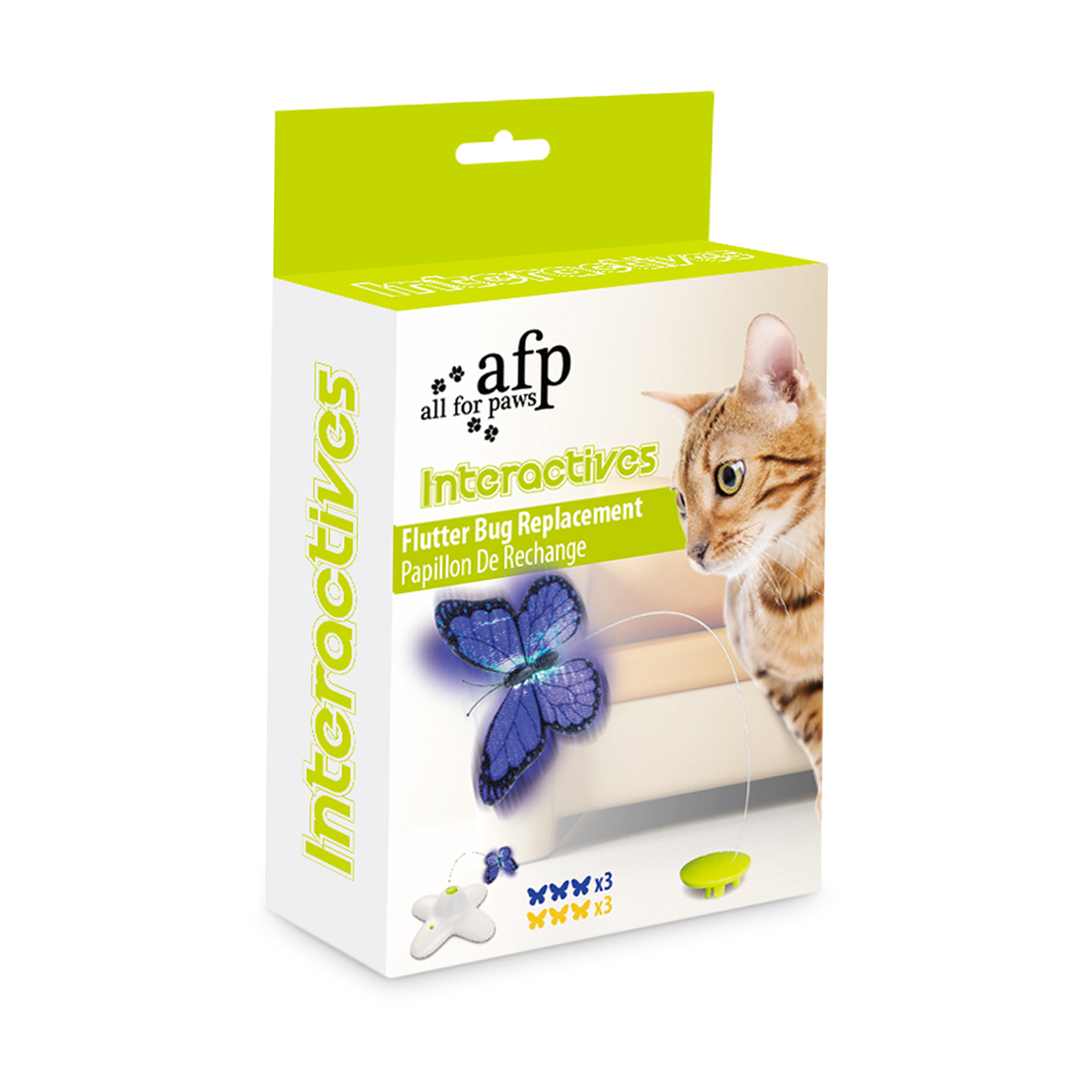 Amusez votre chat avec le Recharge Flutter Bug AFP - Pack de 6