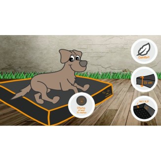 Lit pour chien Bodyguard Gris S au format 65x50x15 cm