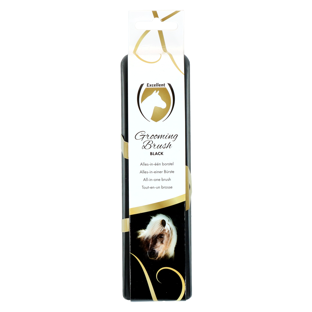 Brosse de toilettage pour chevaux M Noir - Excellent Horse