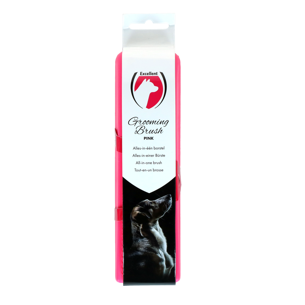 Brosse de toilettage pour chien Excellent rose moyen
