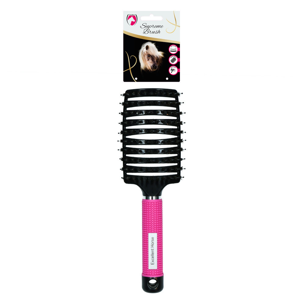 Brosse Suprême pour Cheval Rose 25x8x4 cm