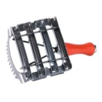 Peigne de massage pour cheval avec manche en bois