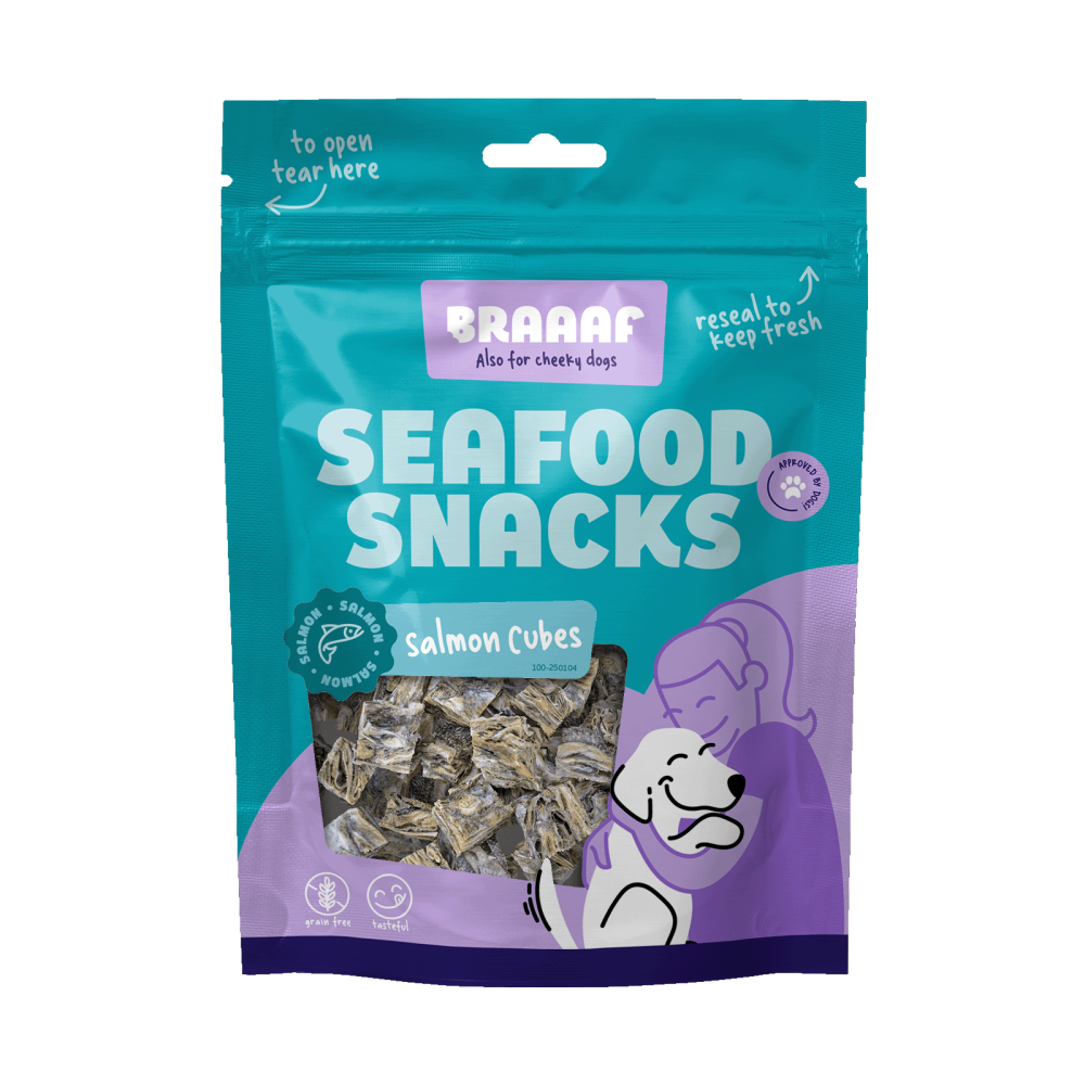 Délicieuses Cubes de Saumon Braaaf pour Chien