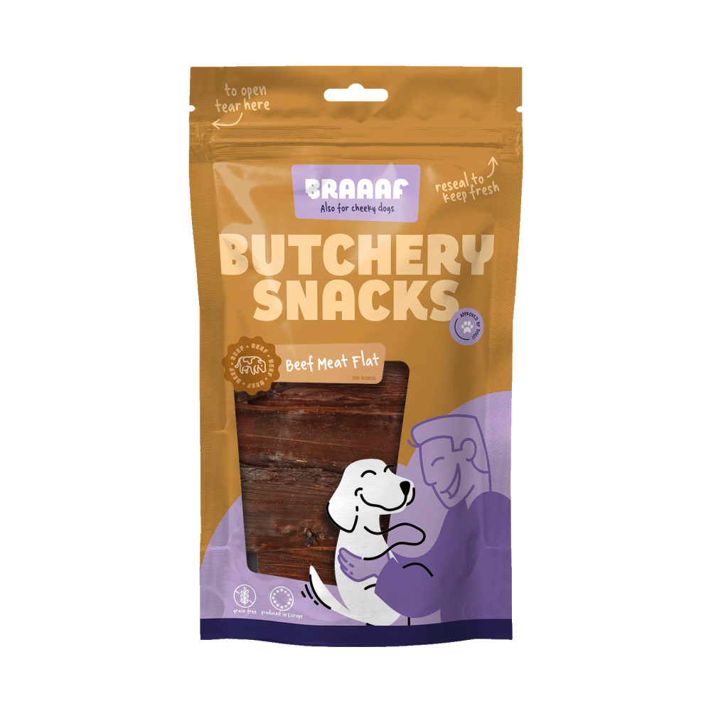 Friandises pour chien Braaaf à la Viande de Bœuf Plate 125g