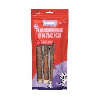 Braaaf Rawhide Twister Canard (3 pièces) - Délicieuses friandises pour chiens