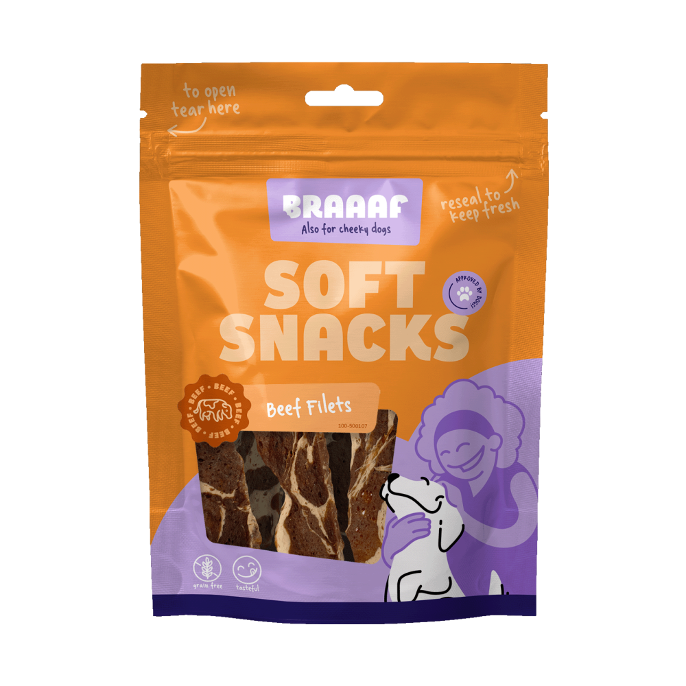Délicieux Braaaf Soft Snack Filet pour Chien - Boeuf & Poisson