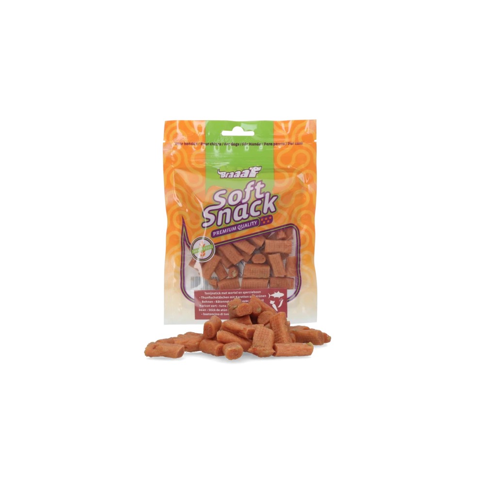 Braaaf Friandise Molle Bâtonnet Thon avec Carotte et Haricot Vert