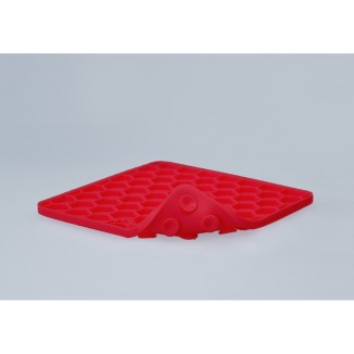 Tapis à Léchouiller Eat Slow Live Longer Rouge - Idéal pour Chien