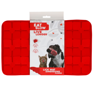 Tapis à Laper Eat Slow Live Longer Fleur Rouge 2.6x24.3x34.7 cm