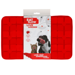 Tapis à Laper Eat Slow Live Longer Fleur Rouge 2.6x24.3x34.7 cm