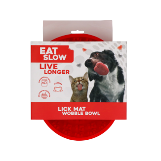 Tapis anti-glouton pour chien Eat Slow Live Longer - Rouge