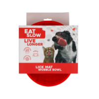 Tapis anti-glouton pour chien Eat Slow Live Longer - Rouge