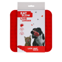 Tapis à Laper Eat Slow Live Longer Wave Rouge 2.7x19.8x21.8 cm
