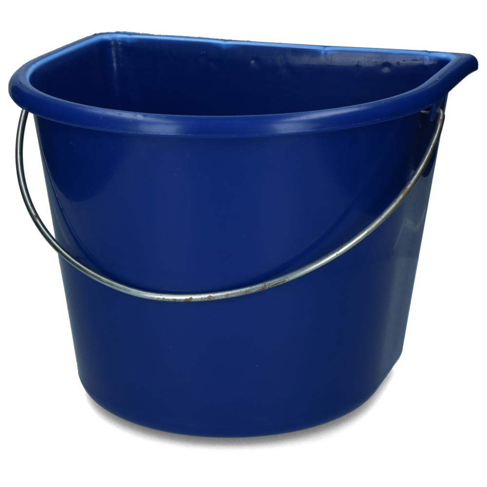Seau plat 15 l Bleu Vplast - Idéal pour le cheval