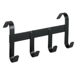 Support de bride en métal pour cheval - 4 crochets - Noir