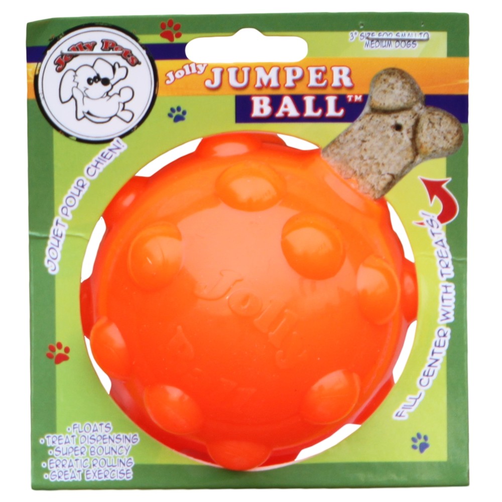 Jouet Jolly Jumper Orange S pour chien, 10.2x8.9x7.6 cm