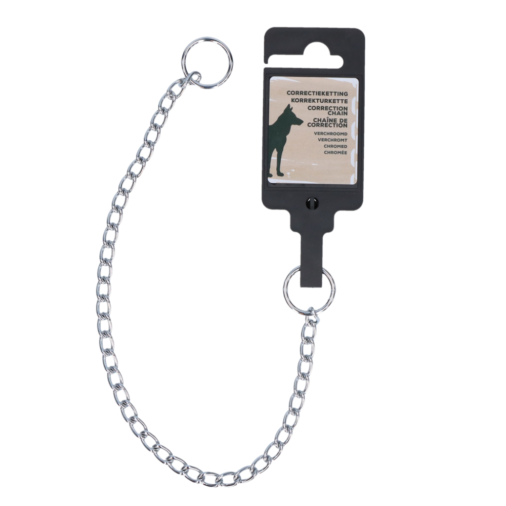Chaîne de correction chromée 2 x 350 mm pour chien