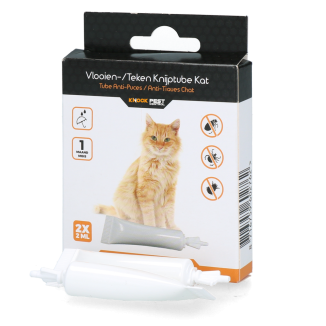 Tube de compression anti-puces/tiques pour chat Knock Pest - Protégez votre félin!