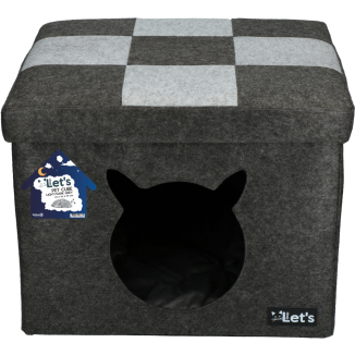 Dormons Pet Cube Clair/Gris Foncé - Confort pour votre chat, Marque Let's Sleep