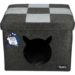 Dormons Pet Cube Clair/Gris Foncé - Confort pour votre chat, Marque Let's Sleep