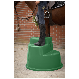 Marchepied d'Équitation Vert à 3 Marches pour Chevaux