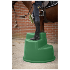 Marchepied d'Équitation Vert à 3 Marches pour Chevaux