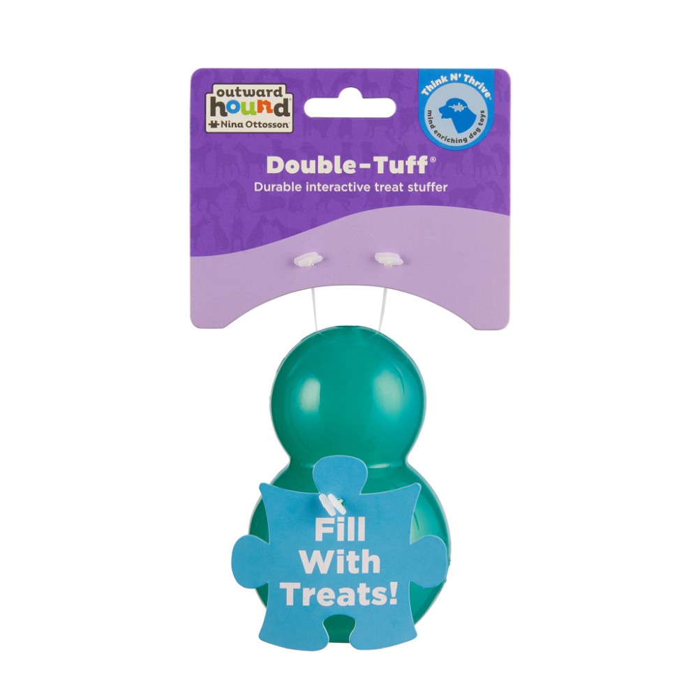 Jouet résistant pour chien: Outward Hound Double Tuff M Bleu