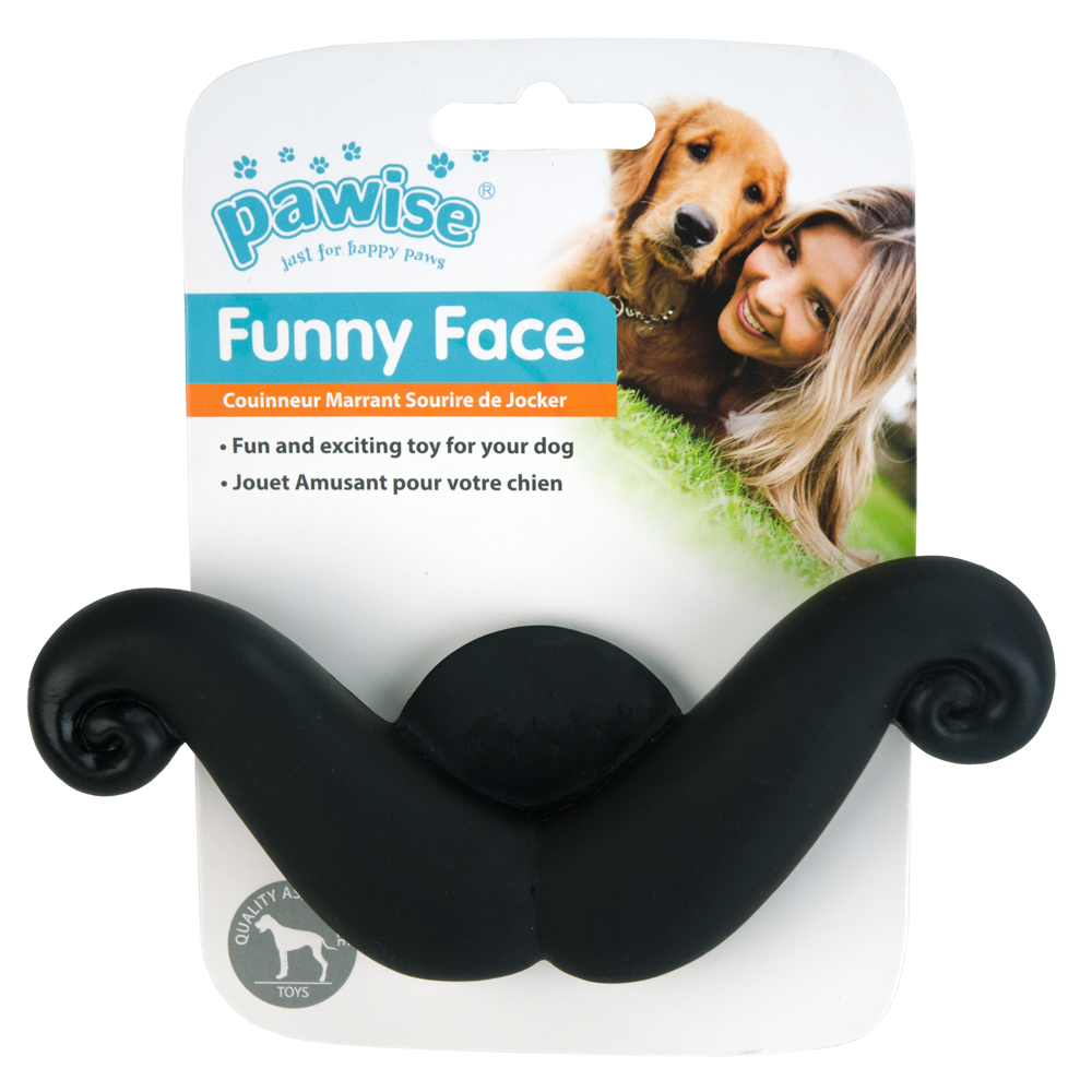 Jouet Amusant pour Chien Pawise Moustache Rigolote - 15.5x15.5x6 cm