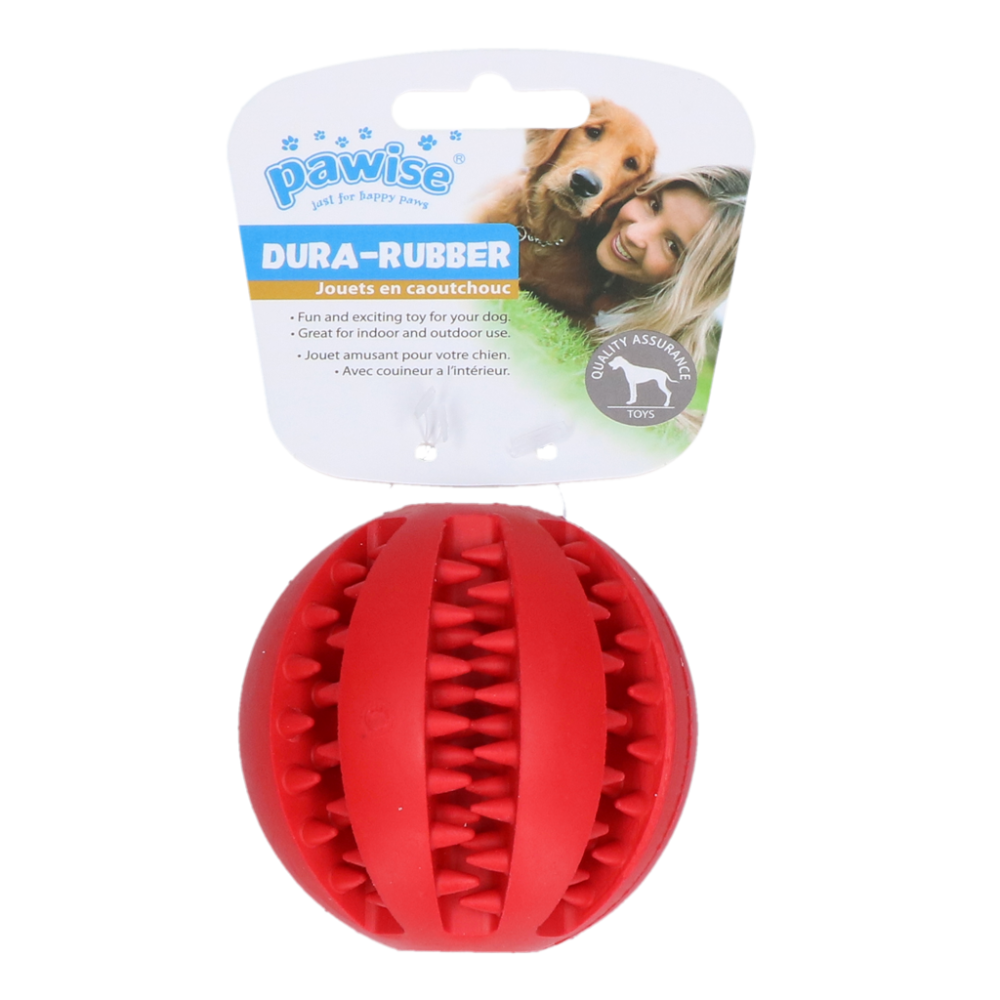 Pawise Balle Rouge Caoutchouc Durable pour Chien