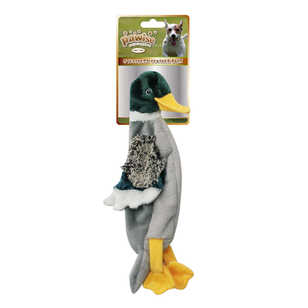 Pawise Stuffless Feather Pals Canard S - Jouet pour Chien