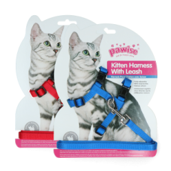 Harnais et Laisse Chatons Pawise Rouge/Bleu Taille S