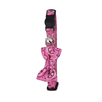 Collier pour Chat Pawise avec Nœud Papillon Rose - Tendance et Confortables