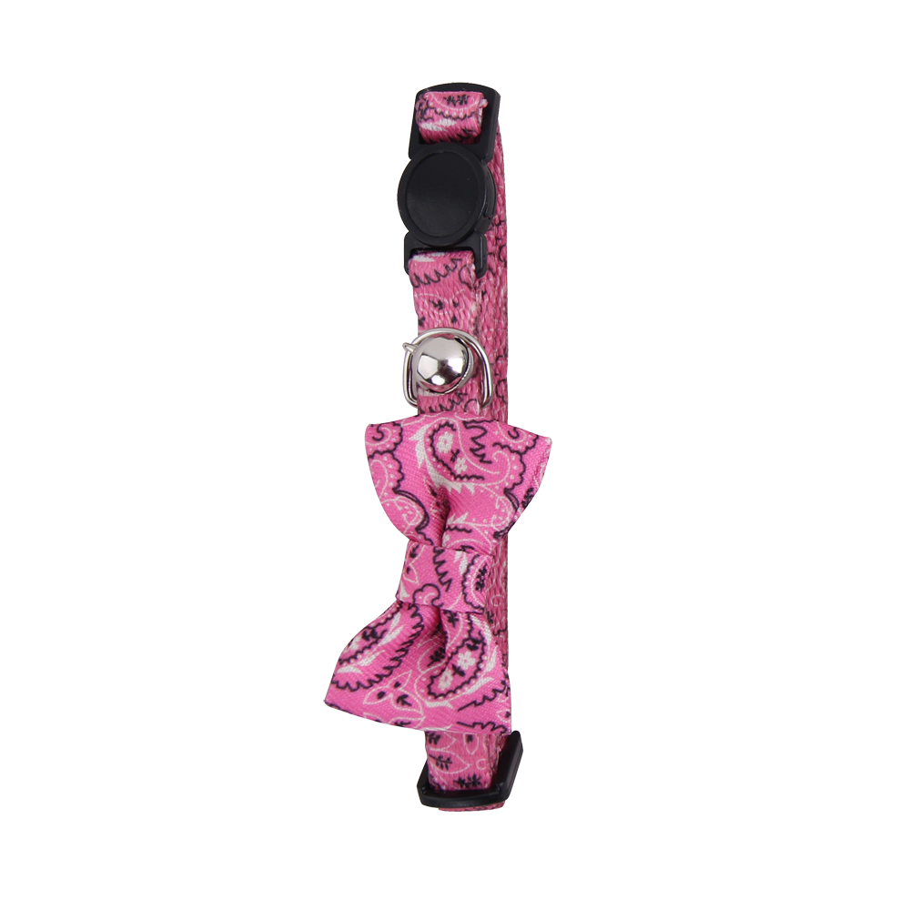 Collier pour Chat Pawise avec Nœud Papillon Rose - Tendance et Confortables