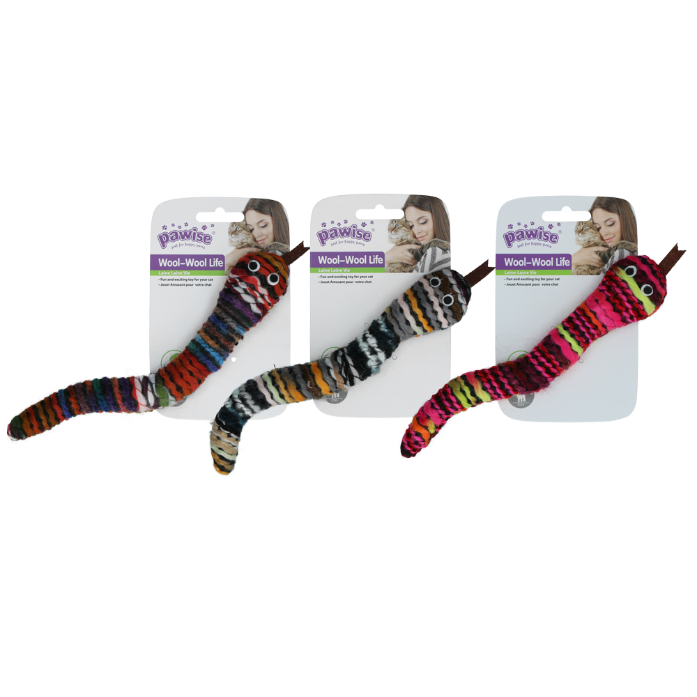 Pawise Wool-Wool Life Serpent - Jouet Tricoté Laine Herbe Chat