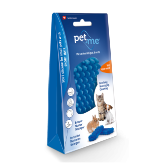 Brosse pour chat Pet+Me poils courts - Bleu, made in CH