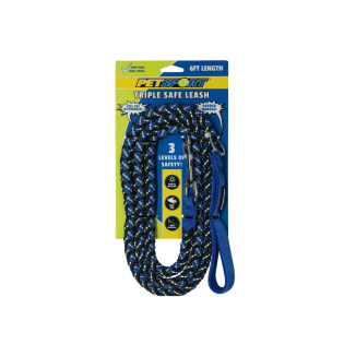 Laisse Triple Sécurité Petsport Bleue 1.8m pour Chiens