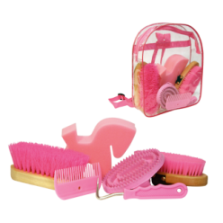 Kit de toilettage rose avec sac à dos comprenant 7 produits