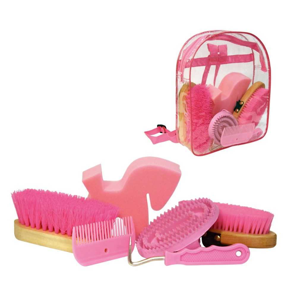 Kit de toilettage rose avec sac à dos comprenant 7 produits