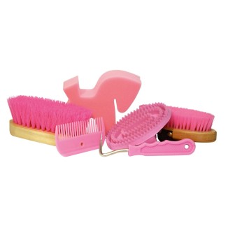 Kit de toilettage rose avec sac à dos comprenant 7 produits