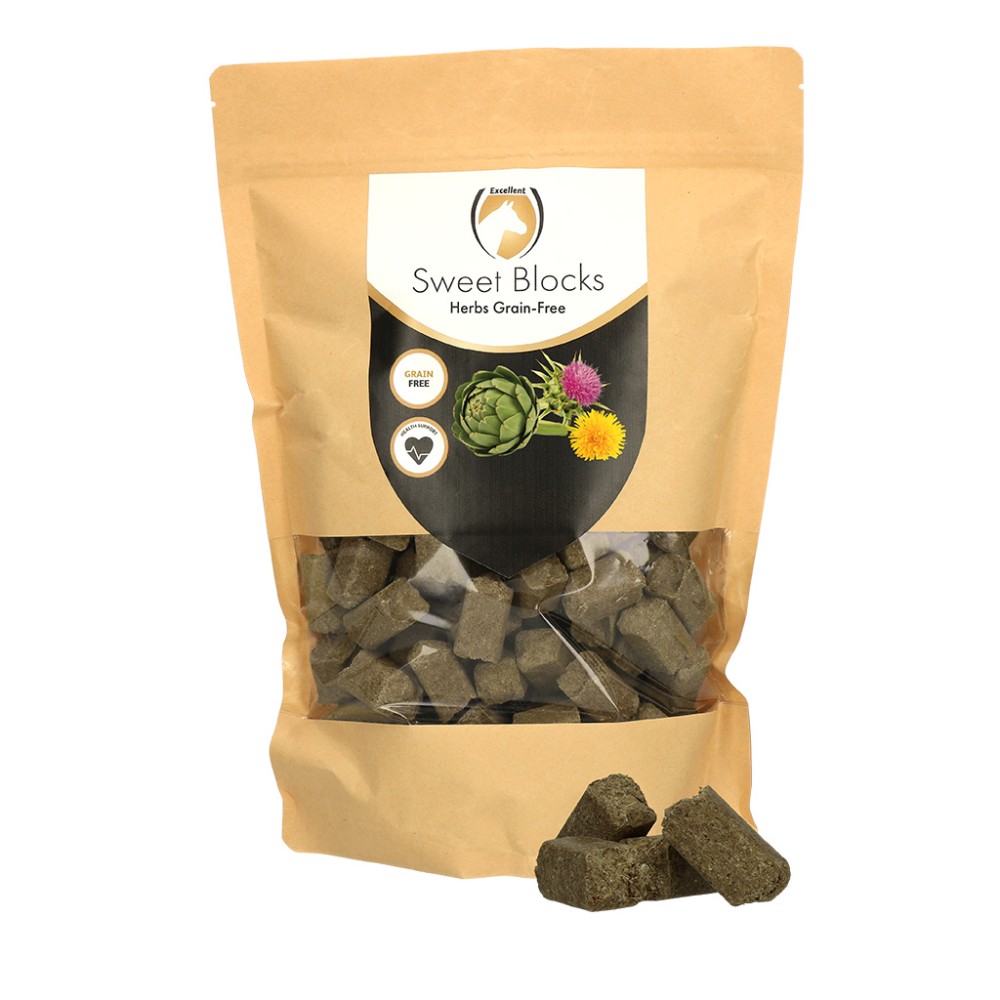Délicieuses friandises herbales sans céréales pour chevaux - 1 kg