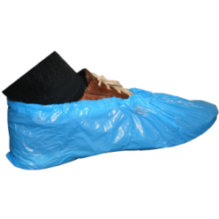 Couvre-chaussures jetables bleus en CPE - Lot de 50 paires