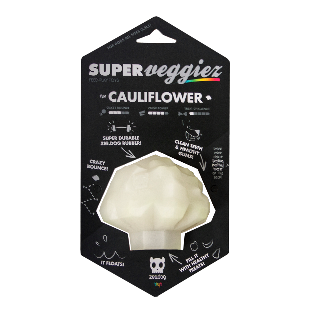 Zee.Dog Super Veggiez Chou-fleur - Jouet Peluche Légume Fun Chien