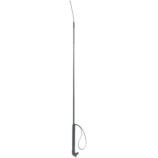 Fouet d'équitation 90cm noir avec poignée en PVC en forme de tête de cheval