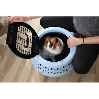Petmate Kennel Get-A-Round Bleu pour Chats - Confort et Sécurité