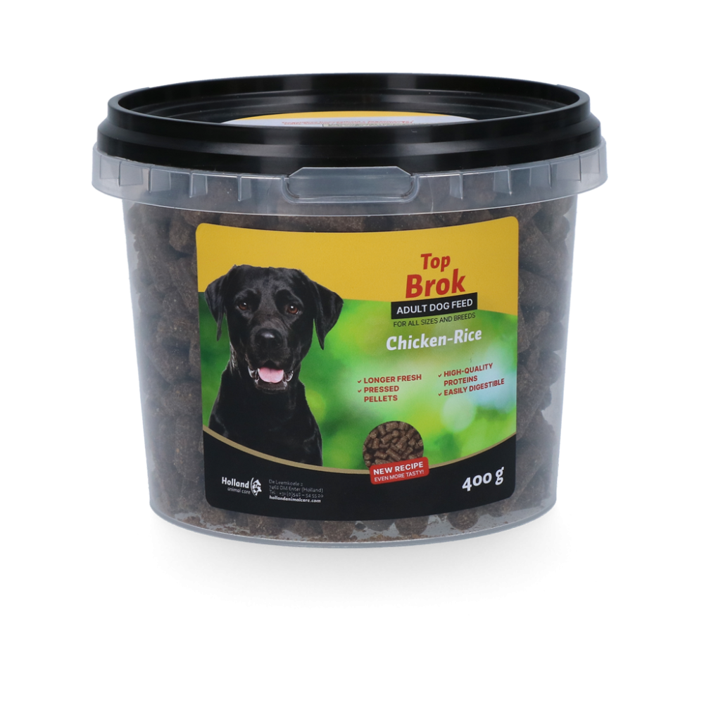 Topbrok Croquettes Pressées Poulet Riz - Alimentation Premium Chien