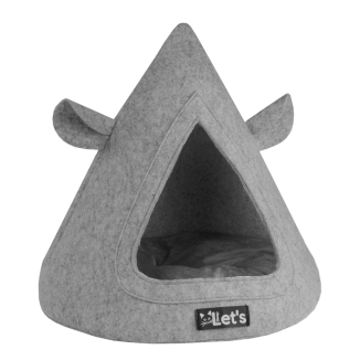 La tente de lit pour chat Let's Sleep Pet Cave TeePee Gris
